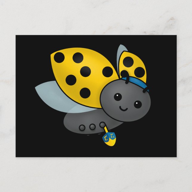 Cartão Postal Hanukkah Ladybug (Frente)