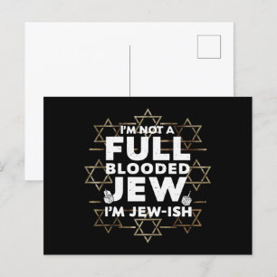 Cartão Postal Hanukkah Não Judeu de Sangue Total Chanukah Judaic
