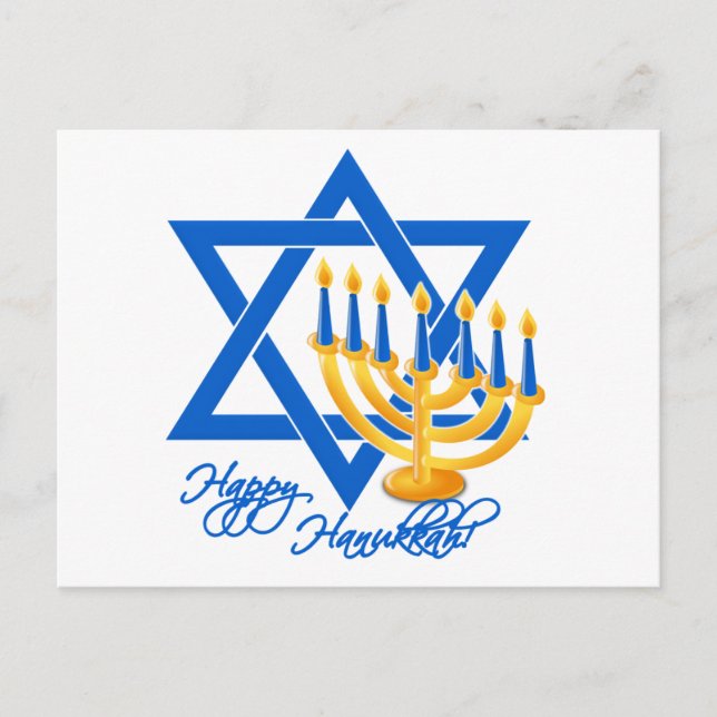 Cartão postal Hanukkah, personalizar (Frente)