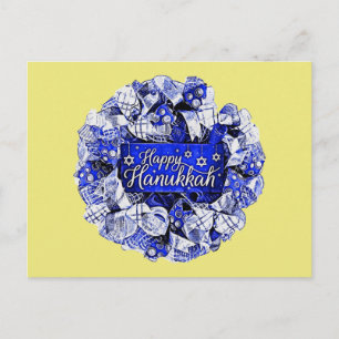 Cartão Postal Hanukkah Wreath