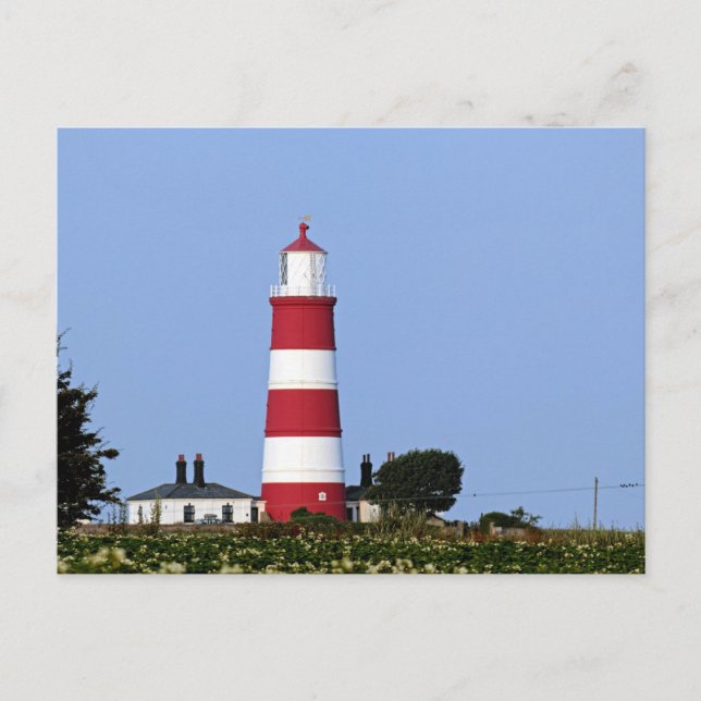 Cartão Postal Happisburgh Farol Norfolk (Frente)