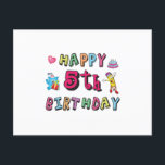 Cartão Postal Happy 5th Birthday 5 year old b-day wishes<br><div class="desc">Happy 5th Birthday. Funny and cute Birthday design with lovely teddy bear holding a gift and a funny pencil writing the birthday wishes. A perfect match for clothing,  shirts and accessories.</div>