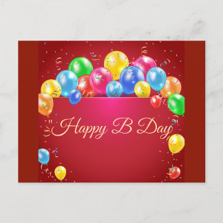 Cartão Postal Happy B Day Balloon Postcard 