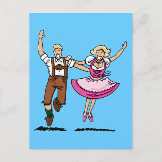Cartão postal Happy Bavarian Casal Dança