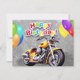 Cartão Postal Happy birthday! biker