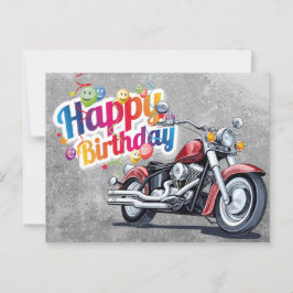 Cartão Postal Happy birthday! biker
