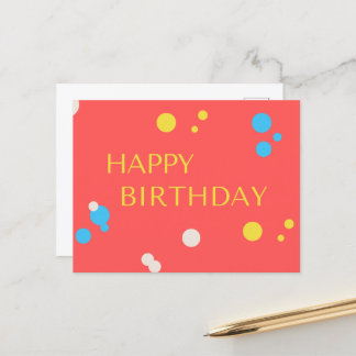 Cartão Postal Happy Birthday Confetti