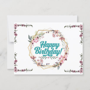 Cartão Postal Happy birthday floral themed Postcard
