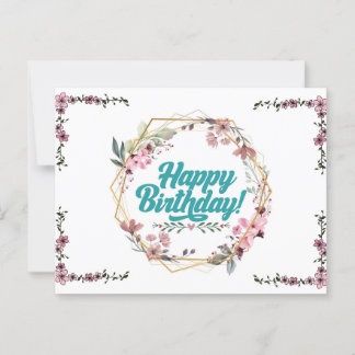 Cartão Postal Happy birthday floral themed Postcard