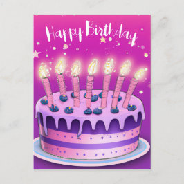 Cartão Postal Happy Birthday Geburtstagskarte mit Kerzen Karte