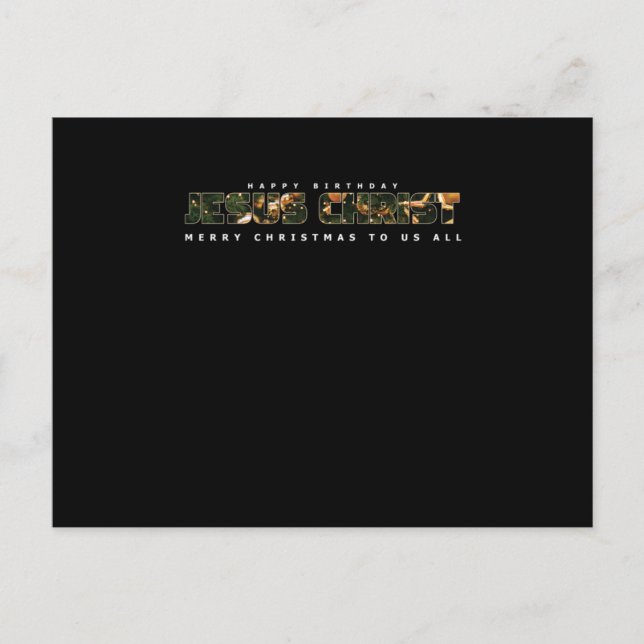 Cartão Postal Happy Birthday Jesus Merry Christmas Xmas Gift (Frente)