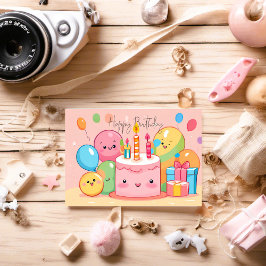 Cartão Postal Happy Birthday So Kawaii ... ✿°•∘ɷ∘•°✿ ..