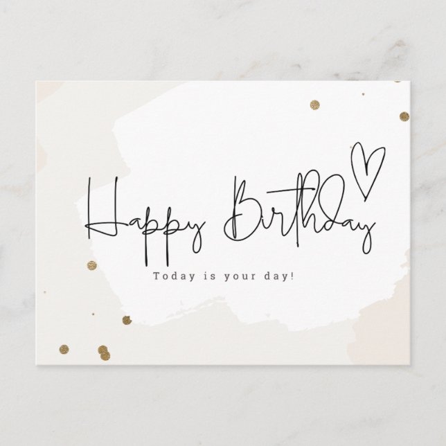 Cartão Postal Happy Birthday -Today is your day (Frente)