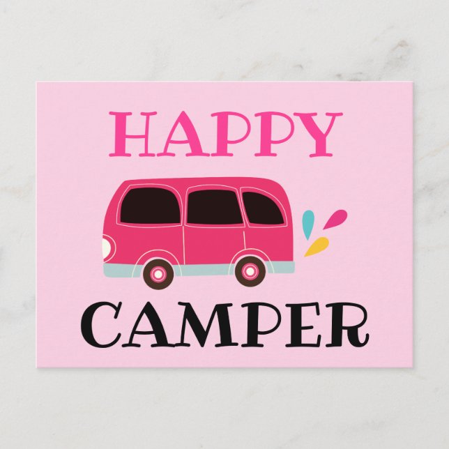 Cartão Postal Happy Camper Van (Frente)