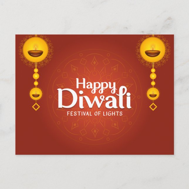 Cartão Postal Happy Diwali (Frente)