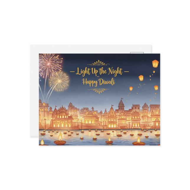Cartão Postal Happy Diwali (Frente/Verso In Situ)