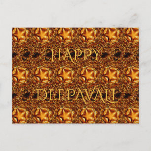 Cartão Postal Happy Diwali saudando Dourada estrela brilhante de