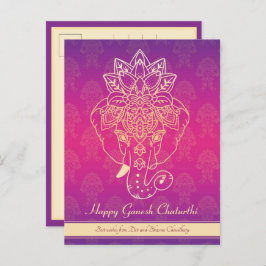 Cartão Postal Happy Ganesh Chaturthi, texto próprio, Cartão-post