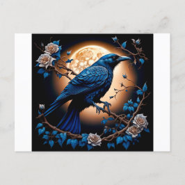 Cartão Postal Happy Halloween Ravens And Roses