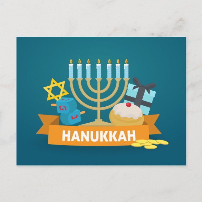Cartão Postal Happy Hanukkah (Frente)