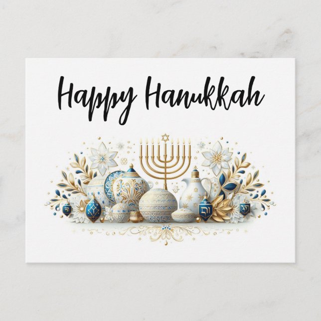 Cartão Postal Happy Hanukkah (Frente)