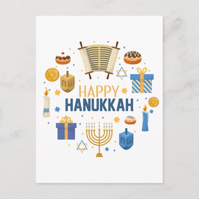 Cartão Postal Happy Hanukkah (Frente)