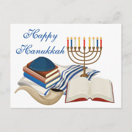 Cartão Postal Happy Hanukkah Menorha