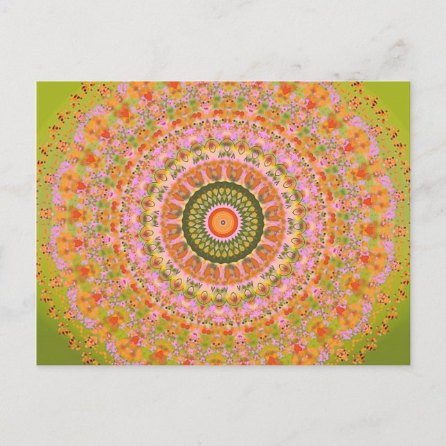 Cartão Postal Happy Hippy Mandala (Frente)