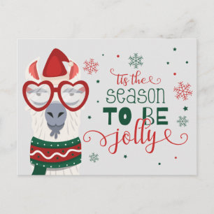 Cartão Postal Happy Holidays Lllama   Esta é a estação para ser 