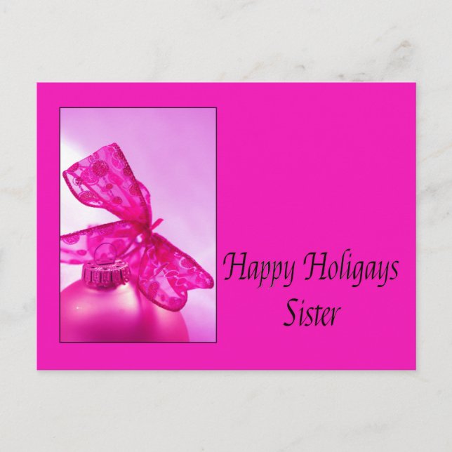 Cartão Postal Happy Holigays Sister (Frente)