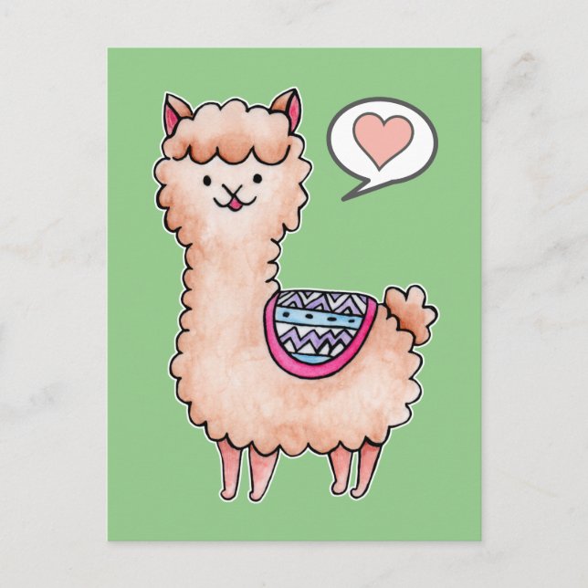 Cartão Postal Happy Llama (Frente)
