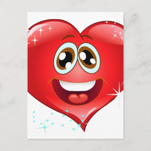 Cartão Postal Happy Love Heart Emoji