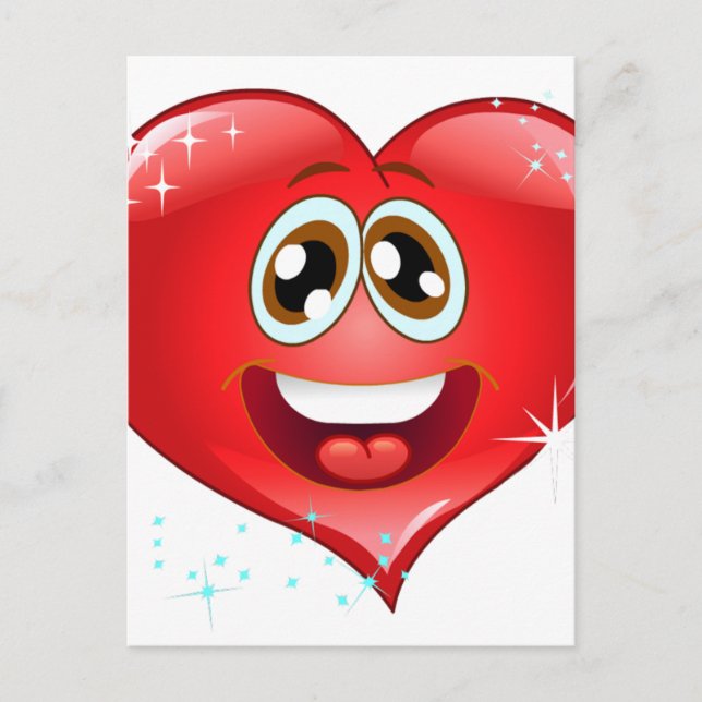 Cartão Postal Happy Love Heart Emoji (Frente)