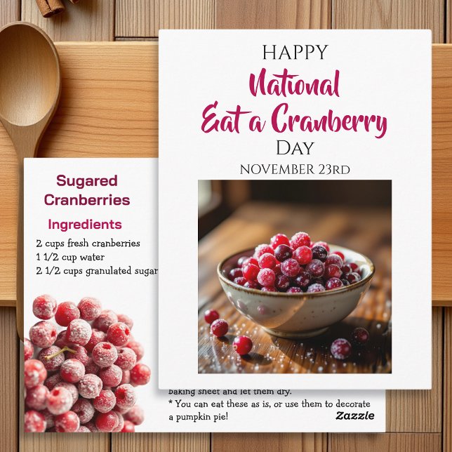 Cartão Postal Happy National Eat a Cranberry Day | Nov 23rd (Criador carregado)