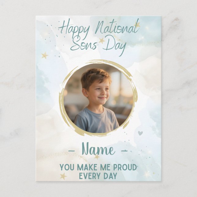 Cartão Postal Happy National Sons Day Card - Celebrate Your Son (Frente)