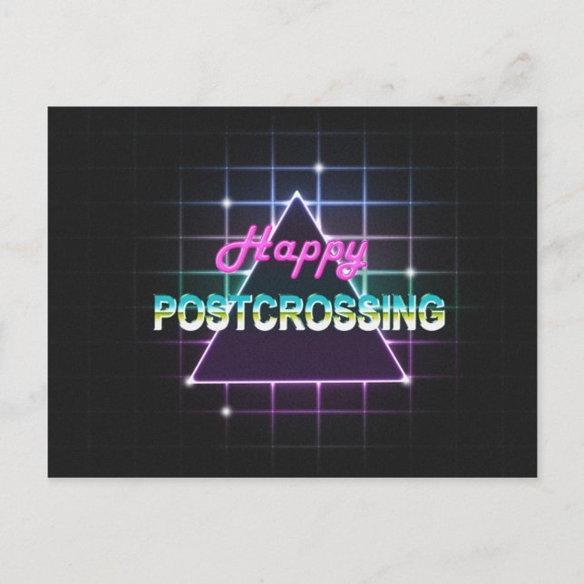 Cartão postal "Happy Postcross 80s Style" (Frente)