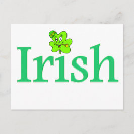 Cartão Postal Happy Shamrock Irish Lucky Green Pipe