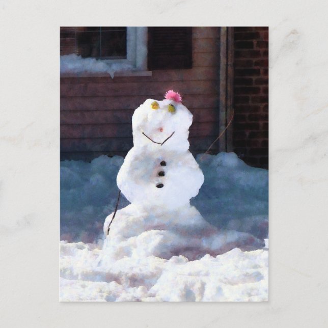 Cartão Postal Happy Snowman (Frente)