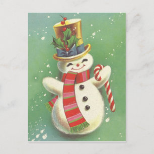 Cartão Postal Happy Snowman