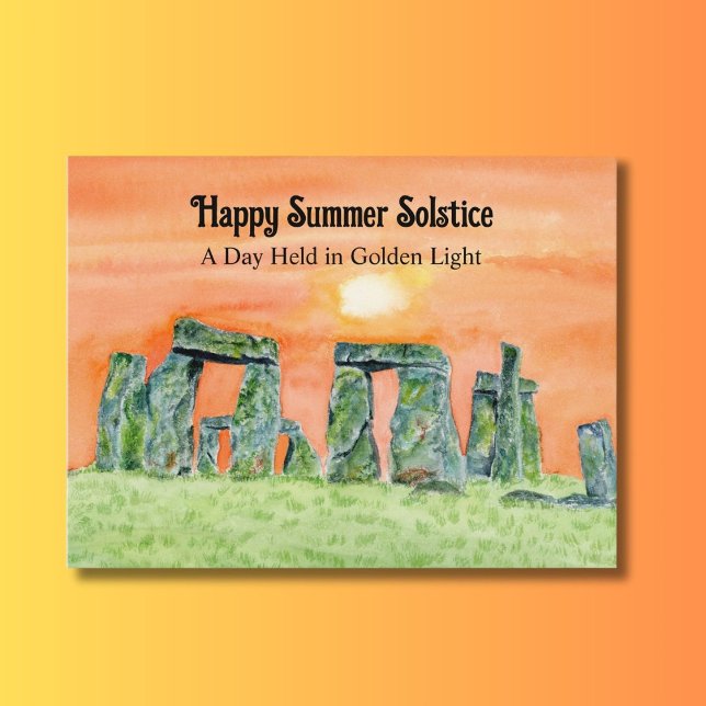 Cartão Postal Happy Summer Solstice Stonehenge (Criador carregado)