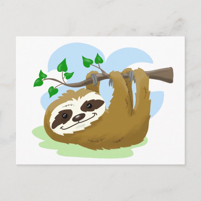 Cartão Postal Happy Tree Sloth (Frente)