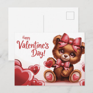 Cartão Postal Happy Valentine’s Day Ourson -7