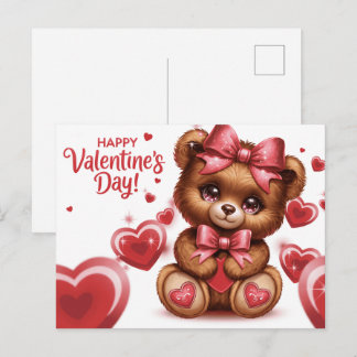 Cartão Postal Happy Valentine’s Day Ourson -8