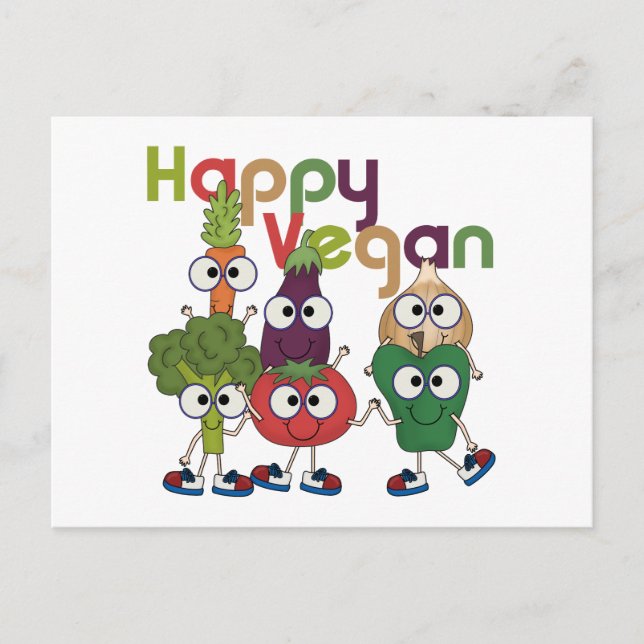 Cartão Postal Happy Vegan (Frente)