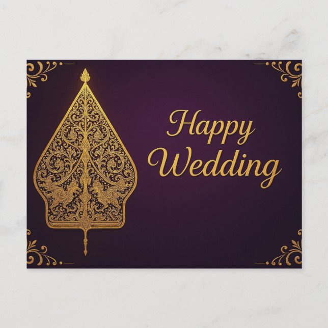 Cartão Postal Happy Wedding Greeting Cards  (Frente)