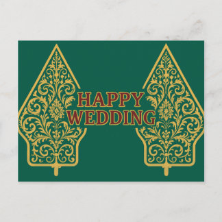 Cartão Postal Happy Wedding Postcards 