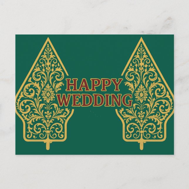 Cartão Postal Happy Wedding Postcards  (Frente)