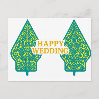 Cartão Postal Happy Wedding Postcards