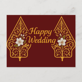 Cartão Postal Happy Wedding Postcards 