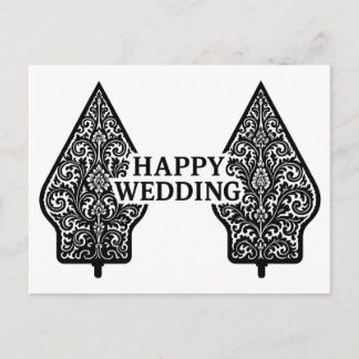 Cartão Postal Happy Wedding Postcards 